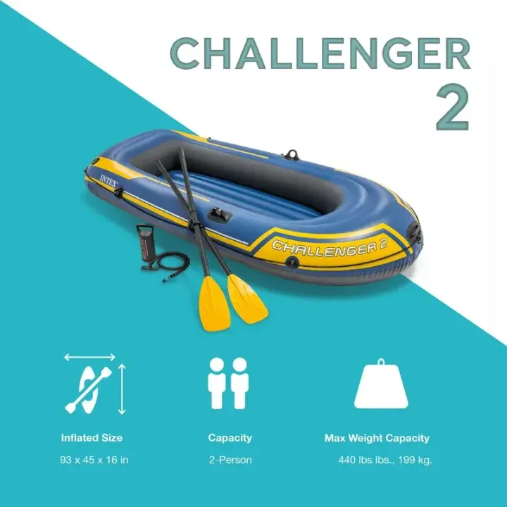 Kayak gonflable, bateau gonflable pliable pour 2 personnes pour hommes et femmes, avec pagaie et pompe à air, dériveur de pêche pour rafting, sports nautiques