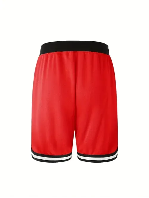 Lot de 4 shorts de sport décontractés pour hommes avec poches zippées - Polyester respirant, ceinture élastique, vêtements de basket-ball et de sport multicolores, lavables en machine