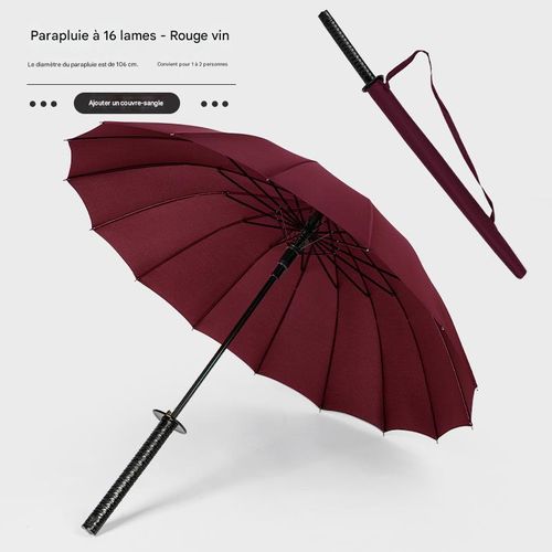 Parapluie de samouraï DKD en acier, coupe-vent, semi-automatique, style ninja, cadeau de Pâques idéal (24 baleines)