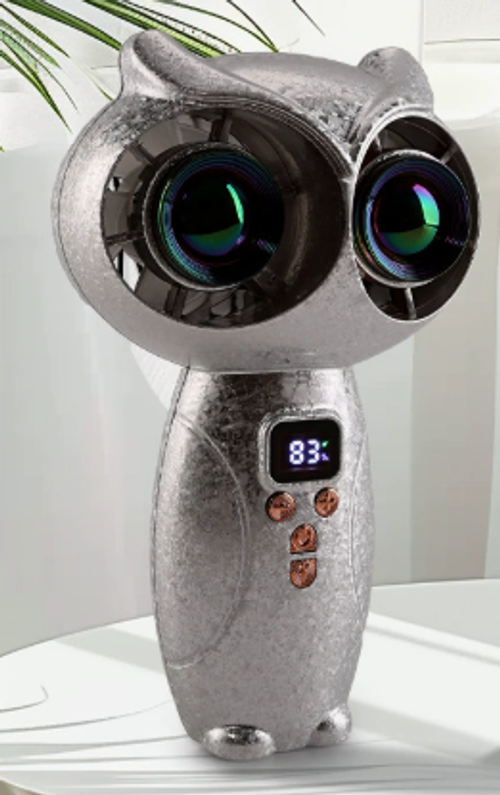 Ventilateur de poche  à double turbine USB avec écran numérique intelligent et vitesse à variation continue - Ventilateur de refroidissement portable adapté pour les voyages, l'extérieur, fonctionnement par USB