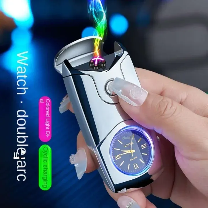 Montre connectée pour homme, briquet électronique rechargeable par USB