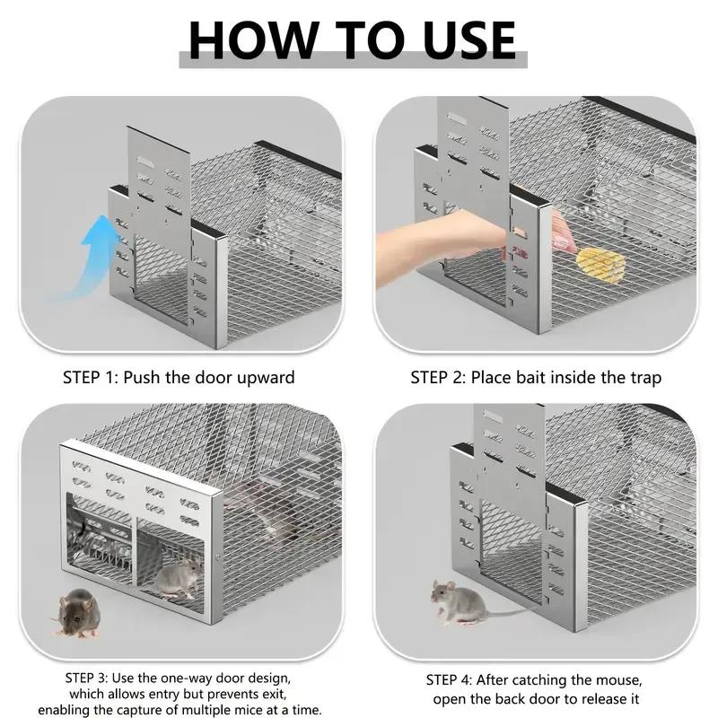 Piège à souris à double bouche, seulement à l'intérieur mais pas à l'extérieur, commandez maintenant et obtenez 20 paquets d'appâts gratuitement