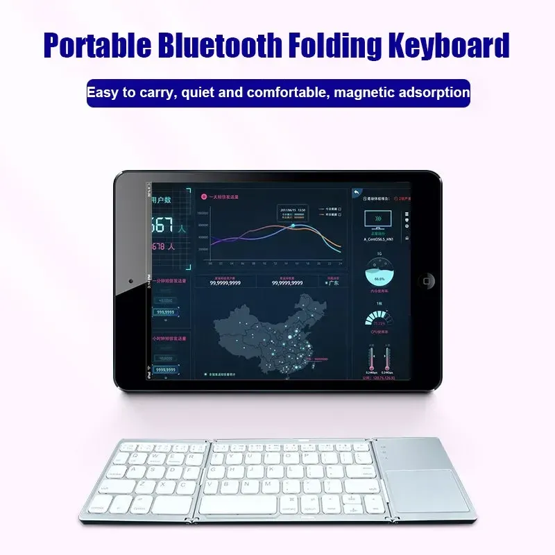 Clavier Bluetooth pliable avec pavé tactile