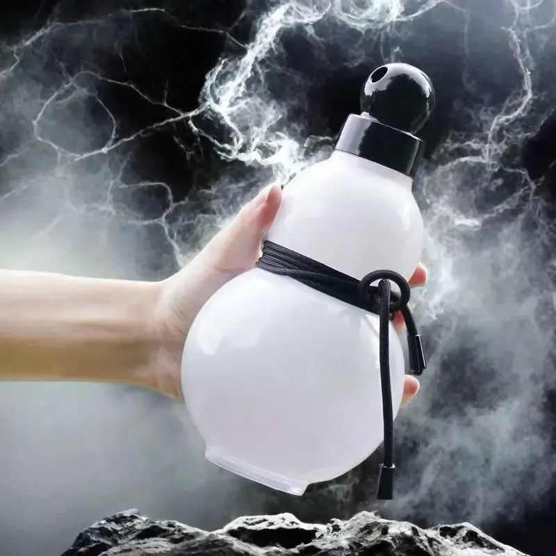 Gourde en forme de gourde, 1 unité. Gourde étanche au design original avec couvercle et anneau de tirage. Gobelet portable de grande capacité pour l'école, le bureau, le camping et les activités de plein air. Gourde transparente.