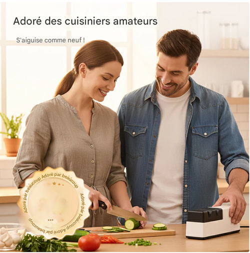Aiguiseur de Couteaux Électrique avec Technologie USB & Moteur Intelligent ! 🔪 Restaurez le Tranchant en Quelques Secondes
