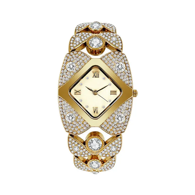 ⌚Montre à quartz rétro pour femme avec strass scintillants