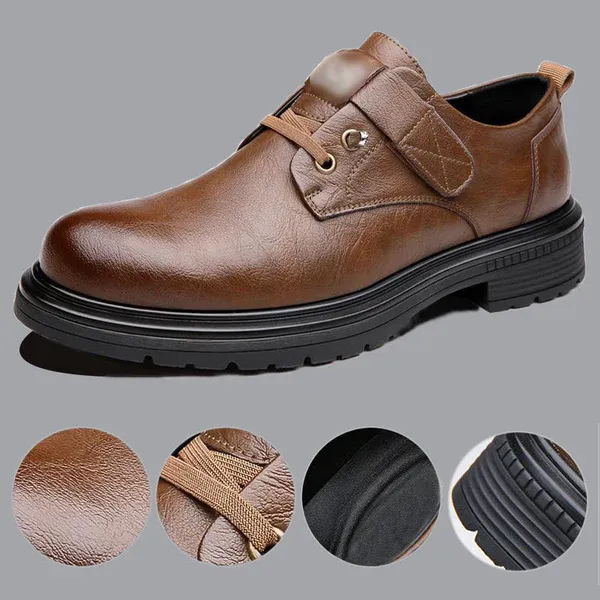 Chaussures Homme Rétro en Cuir PU - Semelle Souple et Confort Respirant, Style Intemporel pour Quotidien 🏃‍♂️📦