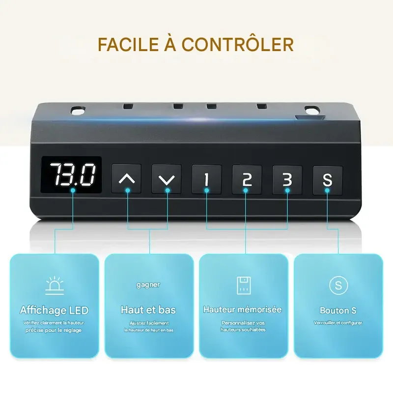 SweetFurniture S - Bureau assis-debout électrique avec position mémorisable, table ergonomique à hauteur réglable avec support métallique en forme de T, postes de travail modernes