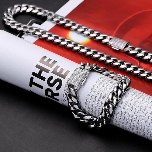 Ensemble de fermoirs glacés Miami Cuban Bundle de 10 mm en or 18 carats