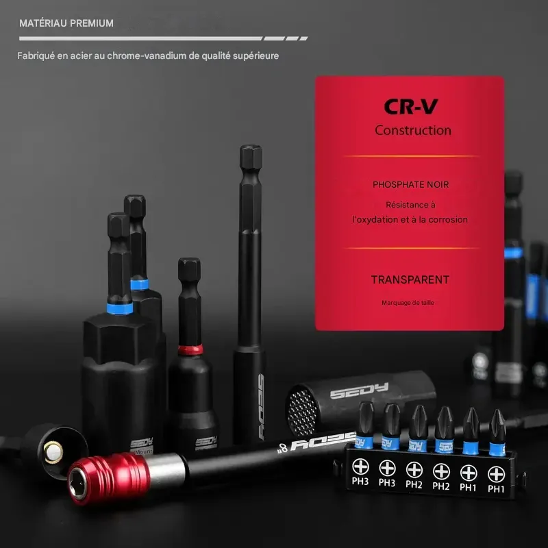 Coffret de tournevis à percussion magnétiques, 80 ou 41 pièces, métrique et SAE avec adaptateurs de douilles, porte-embouts, tournevis à oreilles, douilles universelles, rallonge à dégagement rapide, coffret de tournevis Power Bits, cadeau de Noël