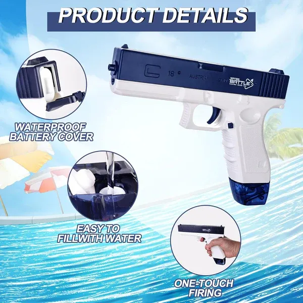 Pistolet à eau rechargeable automatique Glock