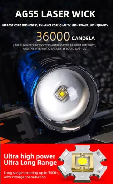rechargeable, portable, longue portée, ultra-lumineuse, LED ABS