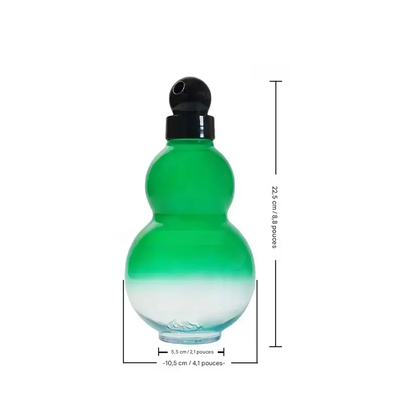 Gourde en forme de gourde, 1 unité. Gourde étanche au design original avec couvercle et anneau de tirage. Gobelet portable de grande capacité pour l'école, le bureau, le camping et les activités de plein air. Gourde transparente.