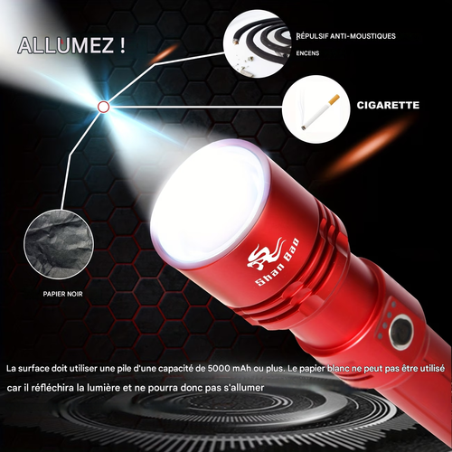 Lampe torche LED rouge
