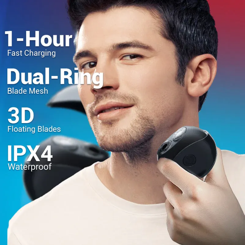 ✨ Rasoir électrique multifonction portable – Lames double anneau, étanche IPX4 & design UFO compact 🪒⚡