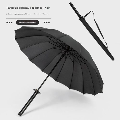 Parapluie de samouraï DKD en acier, coupe-vent, semi-automatique, style ninja, cadeau de Pâques idéal (24 baleines)