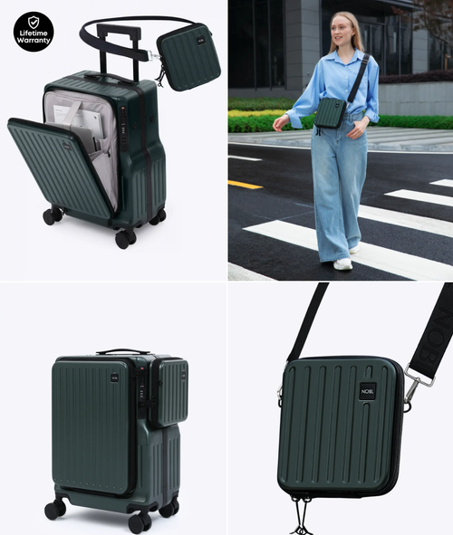 Valise cabine rigide à roulettes MGB, extensible, avec port USB, antivol, étanche, légère et résistante.