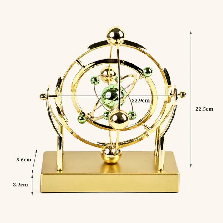 Pendule à mouvement perpétuel en orbite céleste - Décoration rotative créative pour la maison