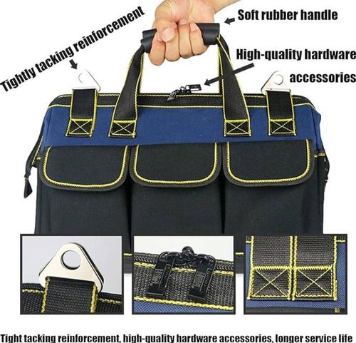 Grand sac à outils en tissu double imperméable avec rembourrage doux
