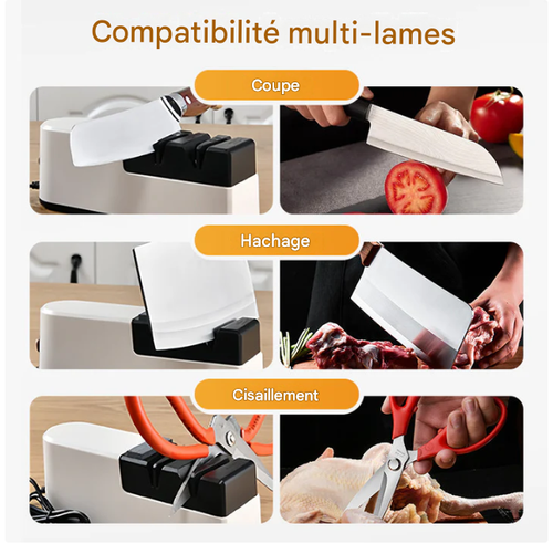 Aiguiseur de Couteaux Électrique avec Technologie USB & Moteur Intelligent ! 🔪 Restaurez le Tranchant en Quelques Secondes