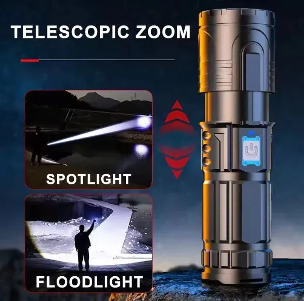 rechargeable, portable, longue portée, ultra-lumineuse, LED ABS