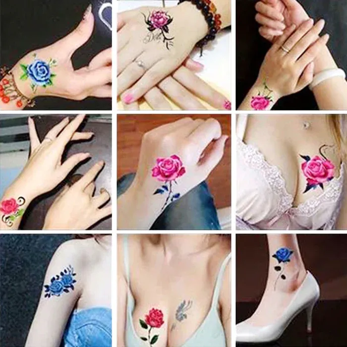 🌺Autocollants de tatouage élégants et créatifs 50PCS🦋