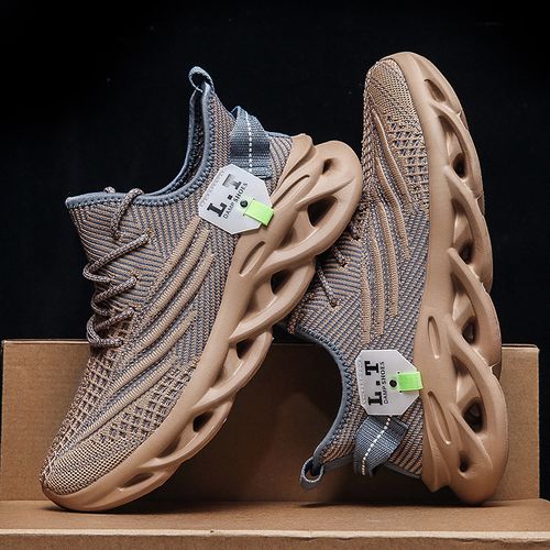 Chaussures à lacets respirantes et antidérapantes pour homme, chaussures à absorption des chocs, pour le jogging et la marche