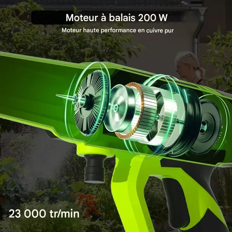 Nettoyeur haute pression portable sans fil, nettoyeur électrique haute puissance avec buse, alimenté par 2 batteries rechargeables, nettoyeur d'eau électrique portatif, cadeau idéal pour la Saint-Valentin