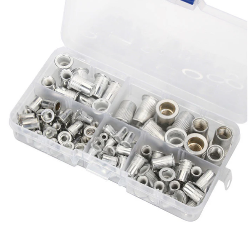 Jeu d écrous à sertir filetés avec tête plate