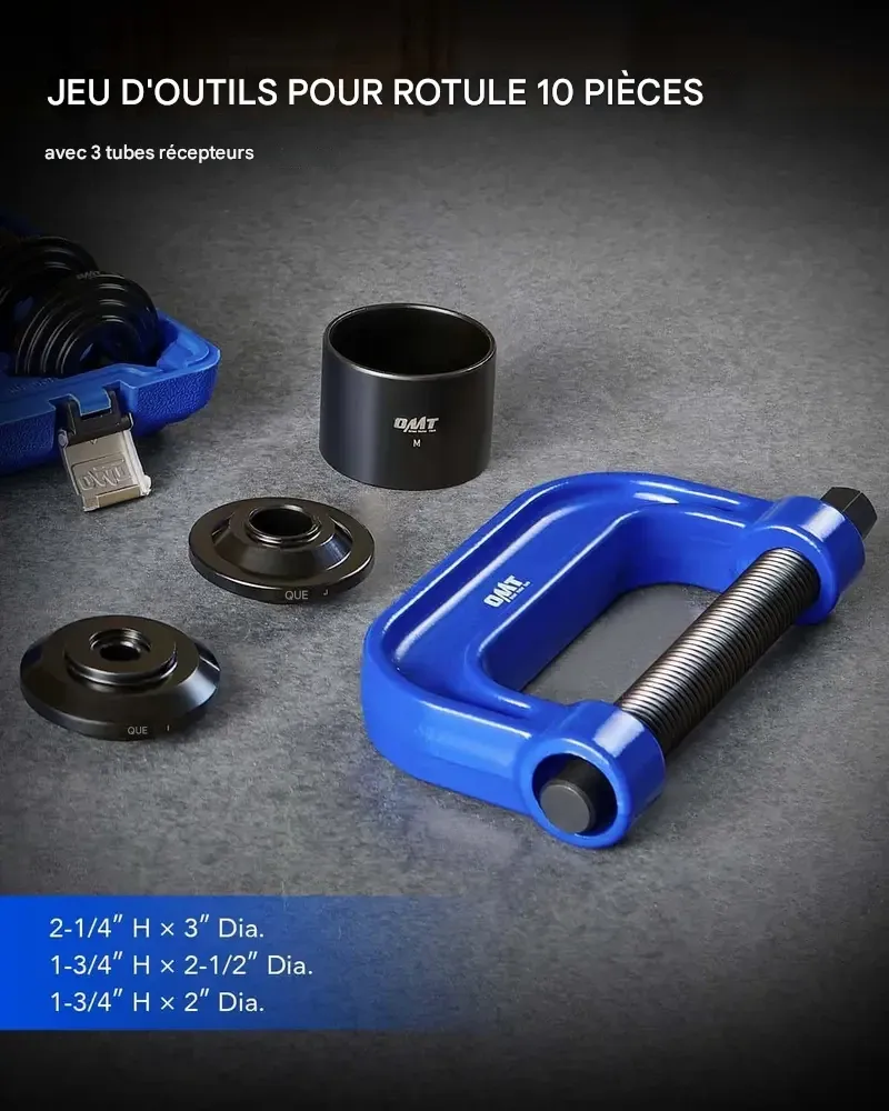 Kit de presse à rotule Orion Motor Tech, kit d'outils robuste pour l'extraction de rotules avec adaptateurs 4x4, compatible avec la plupart des voitures et camionnettes 2 et 4 roues motrices, pour la réparation automobile.