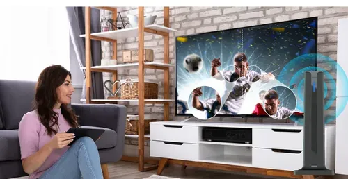 Antenne TV 4K, antenne intérieure numérique DVB-T HD ATSC à gain élevé, portée de 193 km (120 miles), compatible avec les normes ATSC et DVB-T transfrontalières.