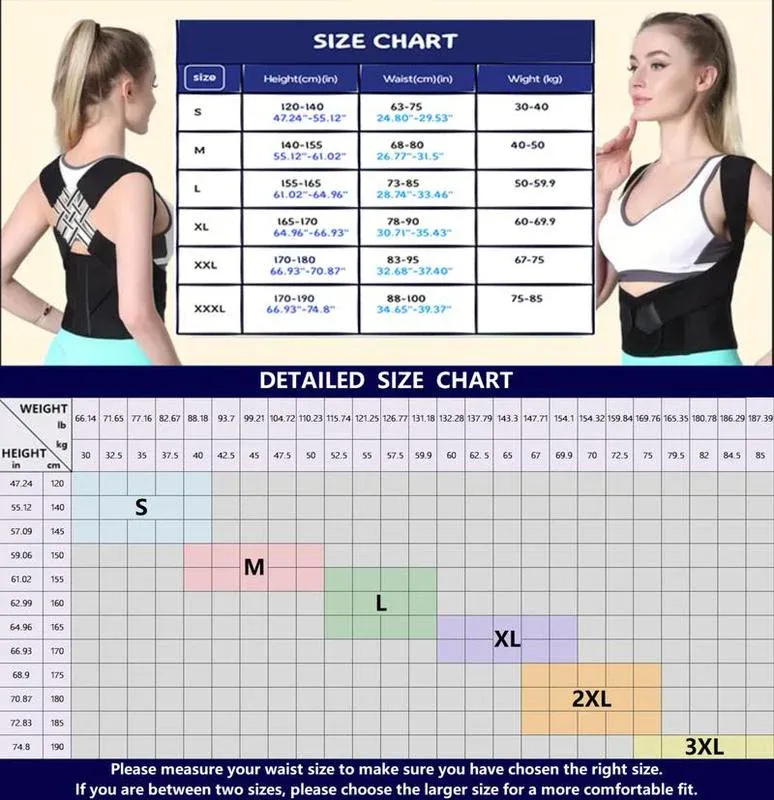 Correcteur de posture ergonomique réglable – Soutien tout au long de la journée