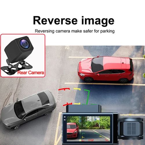 Caméra de tableau de bord 4K à 3 canaux