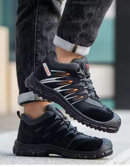 Chaussures de sécurité légères et antidérapantes à embout en acier pour hommes