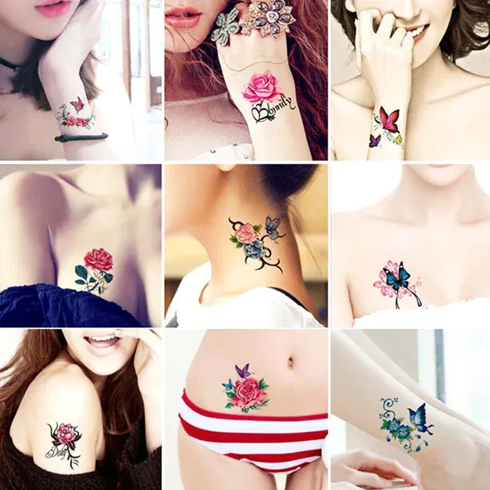 🌺Autocollants de tatouage élégants et créatifs 50PCS🦋