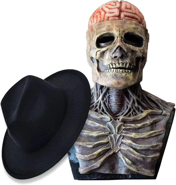 SkeletonMask : Costume de masque d'Halloween réaliste et effrayant de squelette