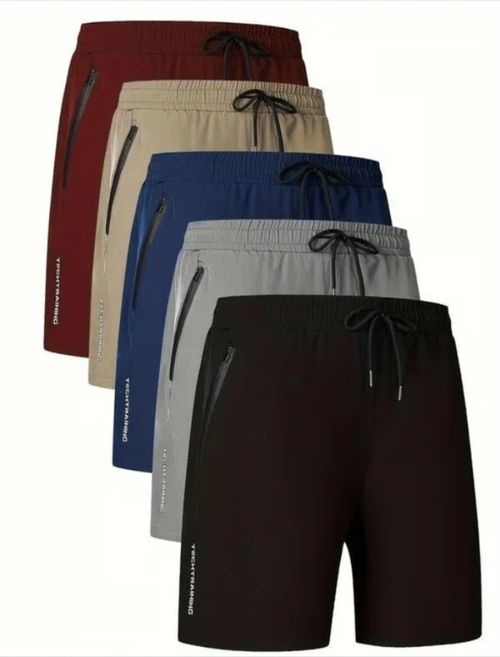 Short à taille avec cordon de serrage et imprimé lettre pour homme