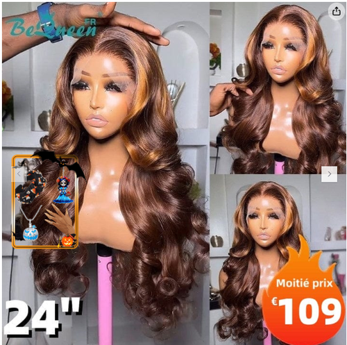 BeQueen  Eva  Long Body Wave Lace Front Wig 24 Inches Half Price