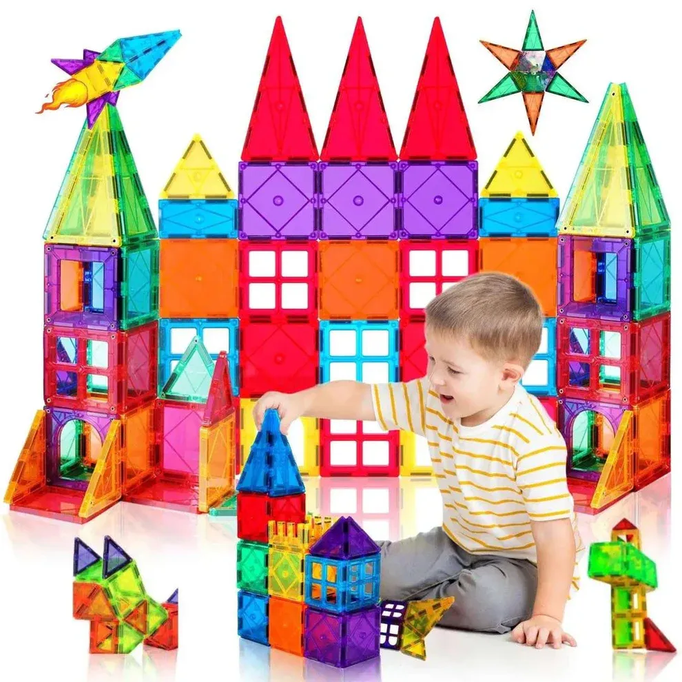 Tuiles Magnétiques Educatives – Kit de Construction avec roues pour voitures
