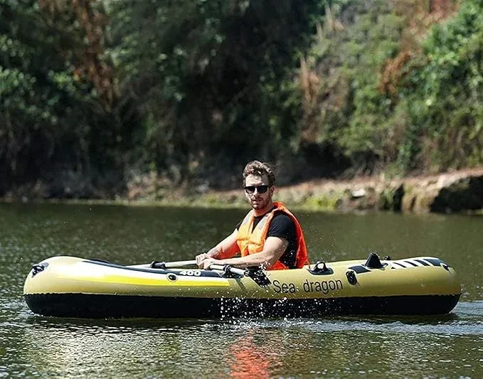 Kayak gonflable, bateau gonflable pliable pour 2 personnes pour hommes et femmes, avec pagaie et pompe à air, dériveur de pêche pour rafting, sports nautiques