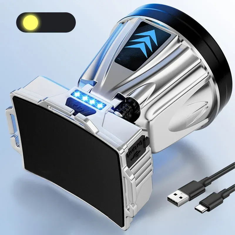 Lampe frontale rechargeable haute puissance ultra lumineuse