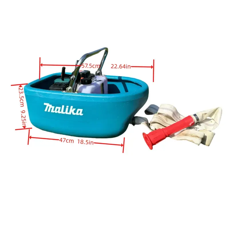 Pompe à Eau Flottante Portable avec Tuyau de 5 Mètres, à Essence, Idéale pour l'Irrigation de Jardin et les Tâches d'Arrosage Extérieur, Pompe à Eau Submersible