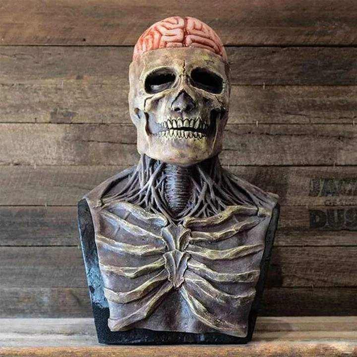 SkeletonMask : Costume de masque d'Halloween réaliste et effrayant de squelette