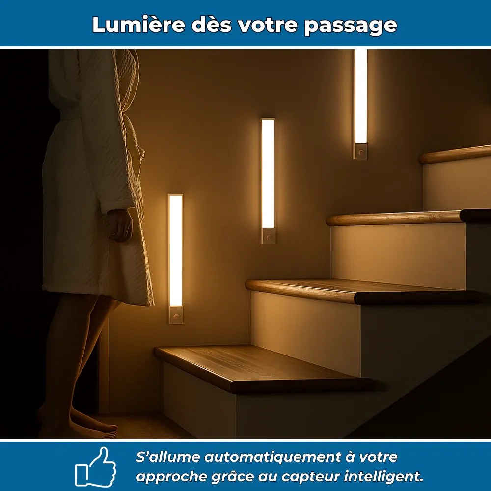 LumiFlex – Éclairage LED  sans fil avec détecteur de mouvement intégré