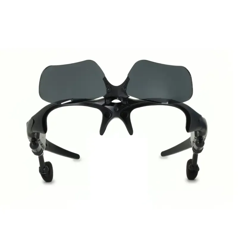 Lunettes de soleil intelligentes audio sans fil – Lunettes de sport Bluetooth avec écouteurs intégrés, verres teintés relevables, appels et musique mains libres, taille ajustable pour hommes et femmes (noir-bleu-jaune)