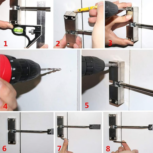 Ferme-porte silencieux à ressort, ferme-porte automatique réglable en acier inoxydable