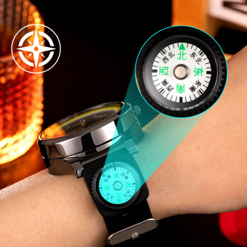 Multi-functional Cob Lighting Windproof Metal Watch