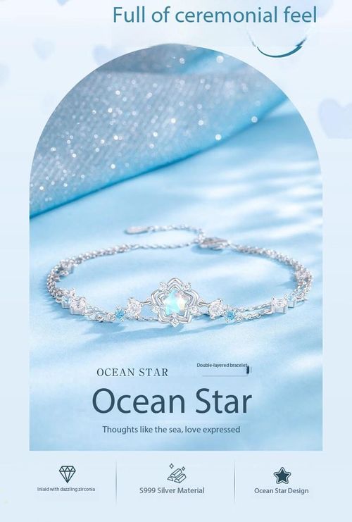 Sterling silver Heart of the Ocean bracelet