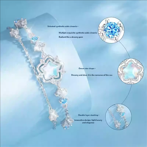 Sterling silver Heart of the Ocean bracelet