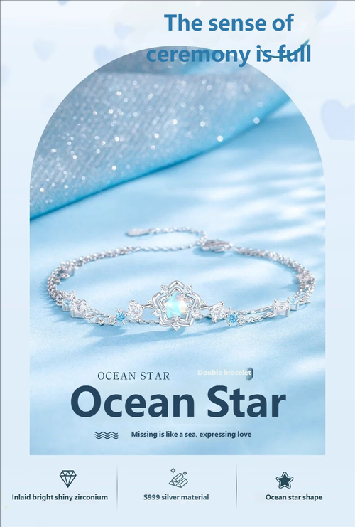 Sterling silver Heart of the Ocean bracelet